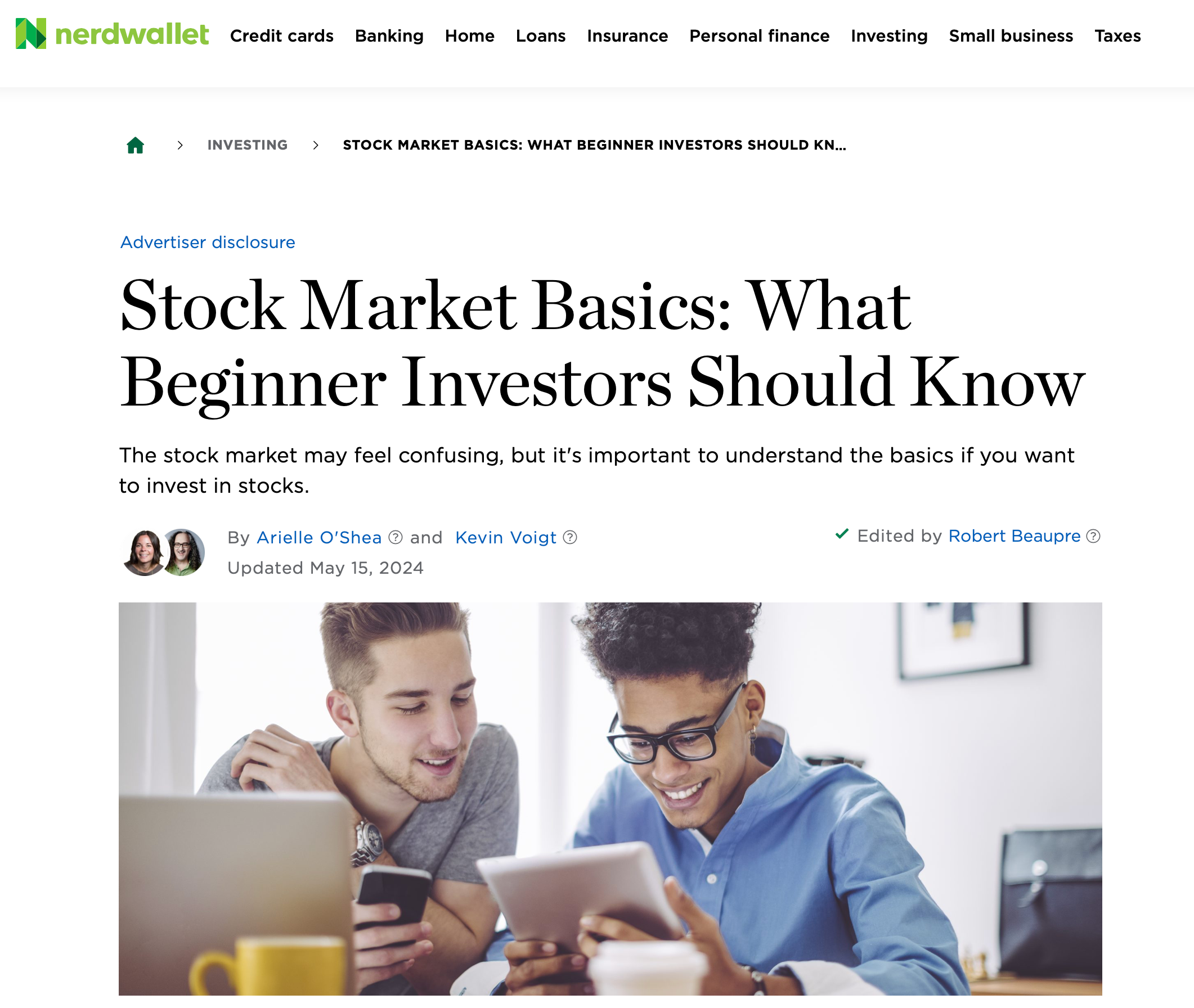 Example of using simple language in a financial article.